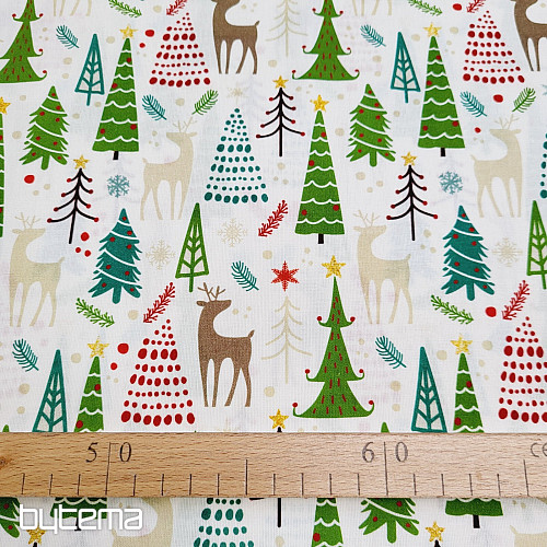 Cotton fabric CHRISTMAS FOREST