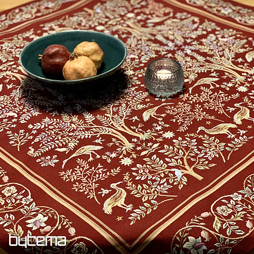 Tapestry tablecloth and scarf WILLIAM MORRIS burgundy