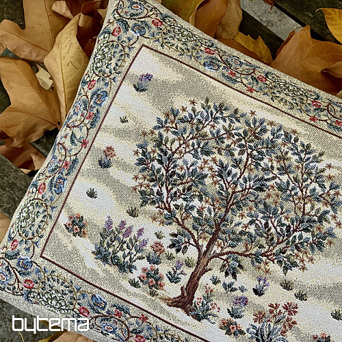 Tapestry cushion TREE OF HAPPINESS beige