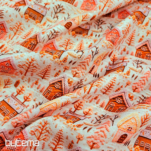 Cotton fabric CHRISTMAS VILLAGE