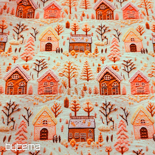 Cotton fabric CHRISTMAS VILLAGE