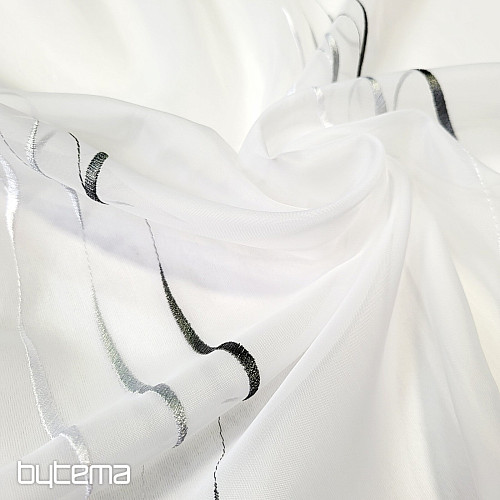 Voile curtain Gerster with embroidery - gray 195/0810