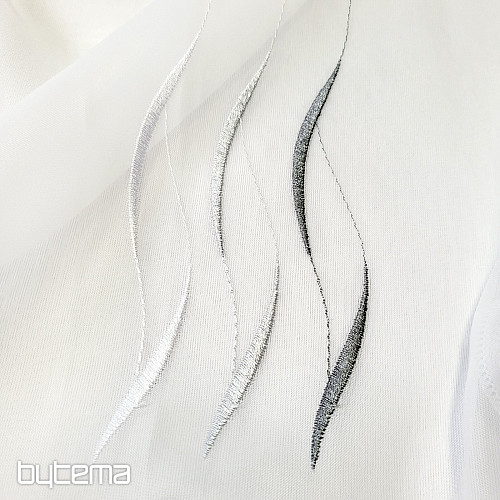 Voile curtain Gerster with embroidery - gray 195/0810