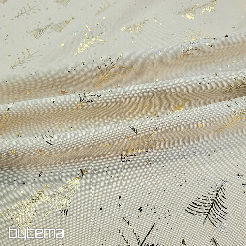 Cotton fabric BEIGE TREES