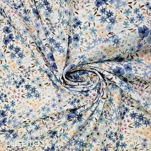Cotton fabric ROMANA blue