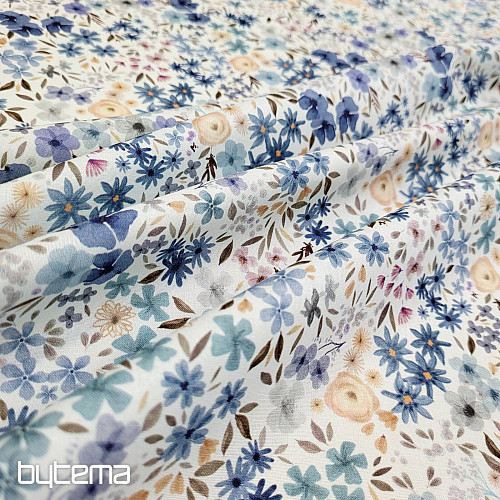 Cotton fabric ROMANA blue