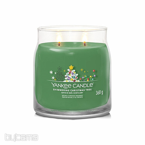 candle YC fragrance SHIMMERING CHRISTMAS TREE GLASS MEDIUM 2 wicks
