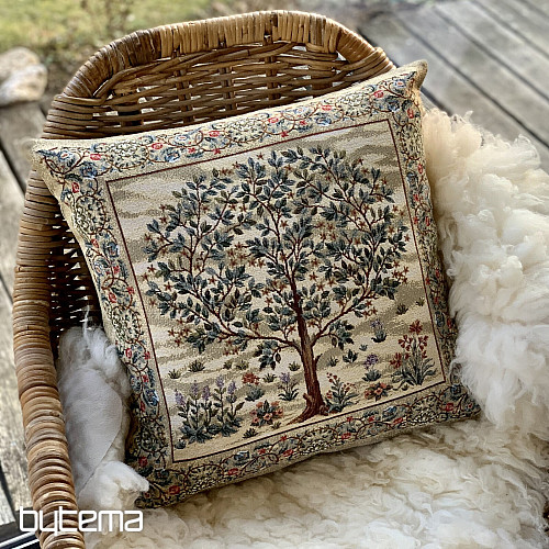 Tapestry pillowcase TREE OF HAPPINESS beige
