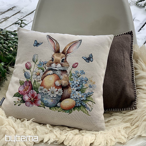 Easter tapestry cover HABBIT AND YELLOW EGGS