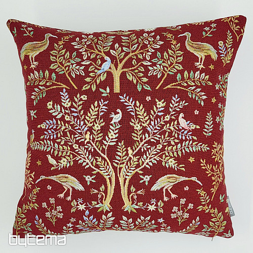 Tapestry pillowcase WILLIAM MORRIS burgundy - full-surface