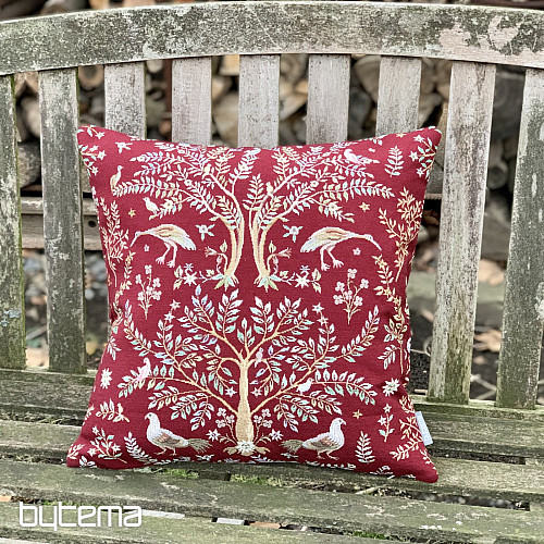 Tapestry pillowcase WILLIAM MORRIS burgundy - full-surface