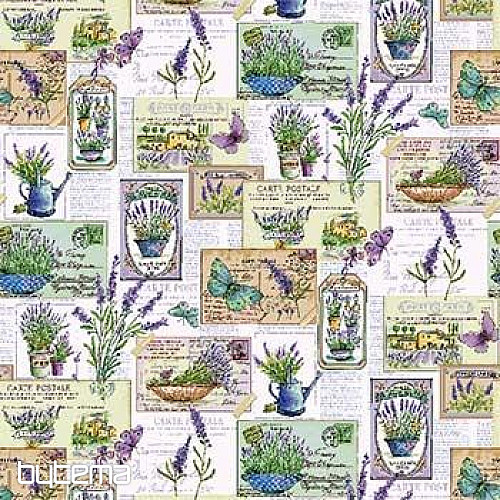 Tapestry fabric LAVENDER SEEDS GARDEN 3
