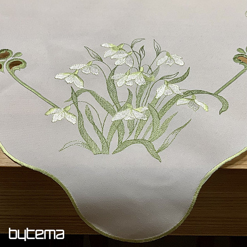 Embroidered tablecloth and scarf SNOW WHITE
