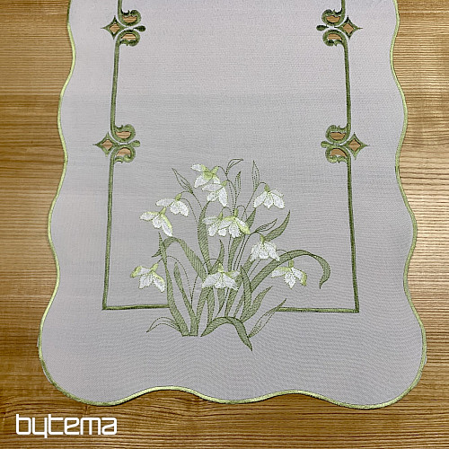 Embroidered tablecloth and scarf SNOW WHITE