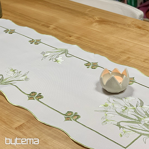 Embroidered tablecloth and scarf SNOW WHITE