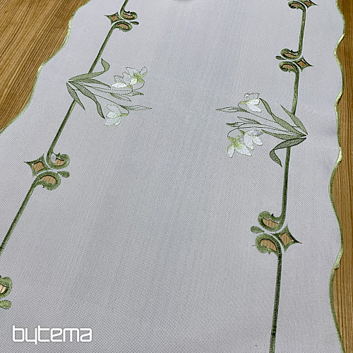 Embroidered tablecloth and scarf SNOW WHITE