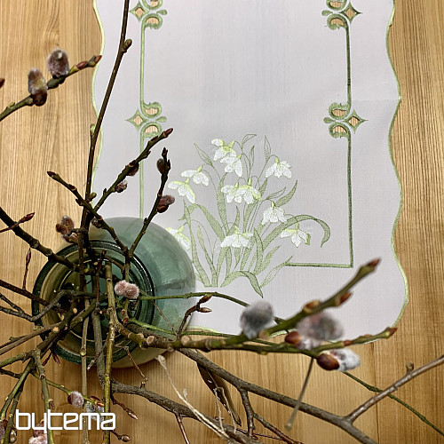 Embroidered tablecloth and scarf SNOW WHITE