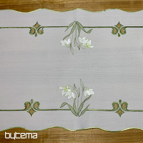 Embroidered tablecloth and scarf SNOW WHITE