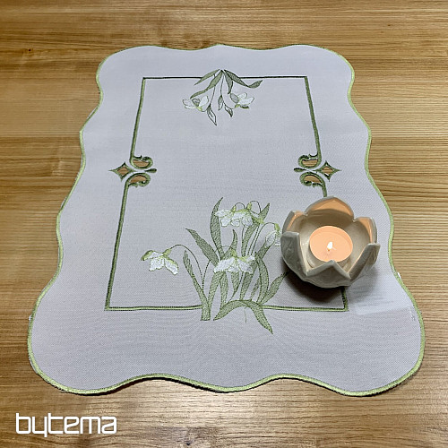 Embroidered tablecloth and scarf SNOW WHITE