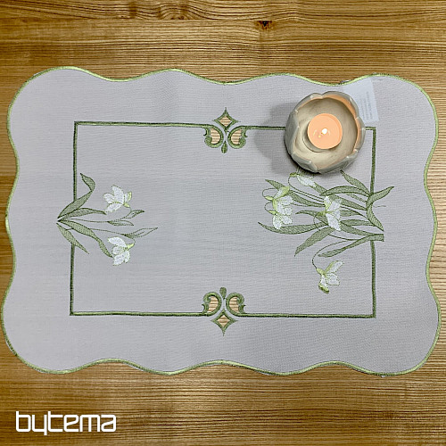 Embroidered tablecloth and scarf SNOW WHITE