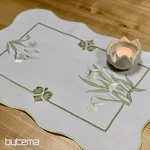 Embroidered tablecloth and scarf SNOW WHITE