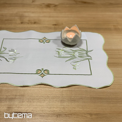 Embroidered tablecloth and scarf SNOW WHITE