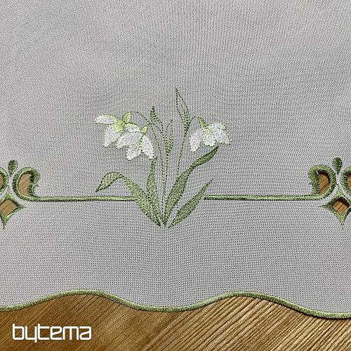 Embroidered tablecloth and scarf SNOW WHITE