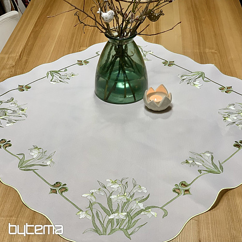 Embroidered tablecloth and scarf SNOW WHITE