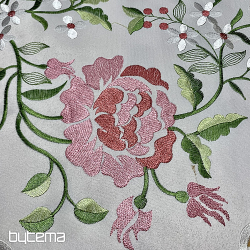 Embroidered tablecloth and scarf ROSE