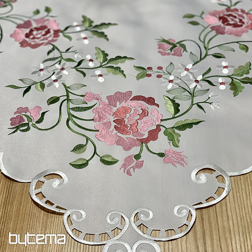 Embroidered tablecloth and scarf ROSE