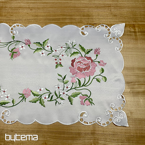 Embroidered tablecloth and scarf ROSE