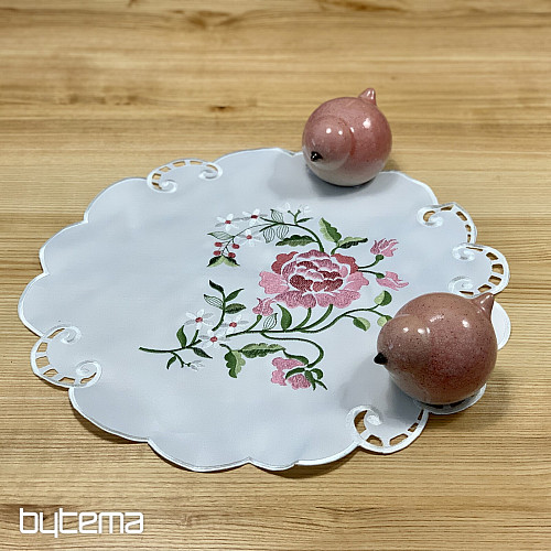 Embroidered tablecloth and scarf ROSE