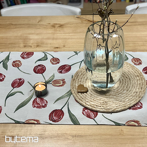 Tapestry tablecloth and scarf TULIPS III large pattern