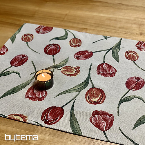 Tapestry tablecloth and scarf TULIPS III large pattern