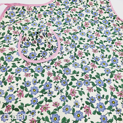 Apron with bib PINK HEM