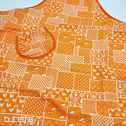 Apron with bib ORANGE