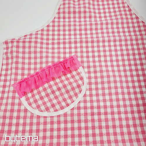 Apron with bib PINK HEART