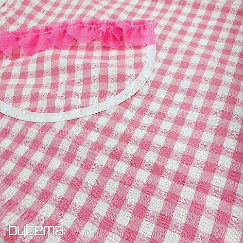 Apron with bib PINK HEART