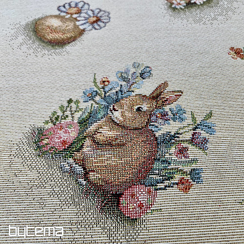 Tapestry fabric HARE IN A FLOWER POT