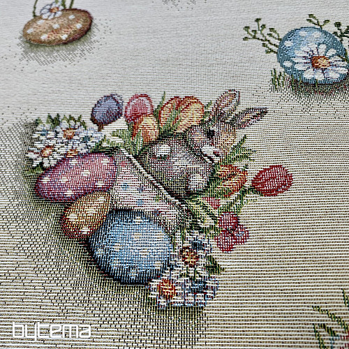 Tapestry fabric HARE IN A FLOWER POT