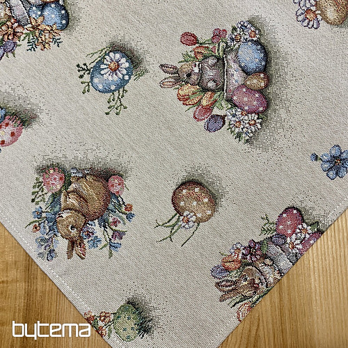 Tapestry tablecloth and scarf HARE IN A FLOWER POT