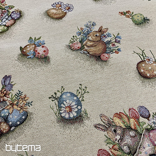 Tapestry tablecloth and scarf HARE IN A FLOWER POT