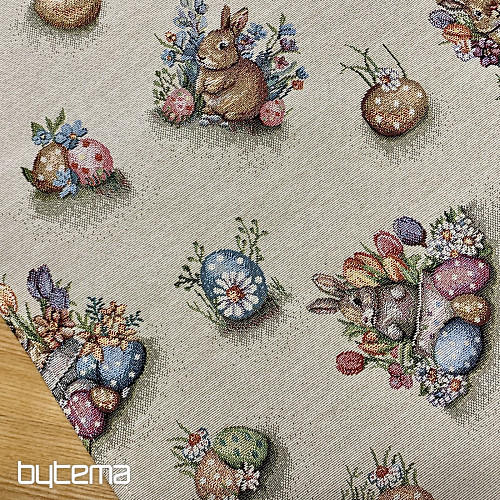 Tapestry tablecloth and scarf HARE IN A FLOWER POT