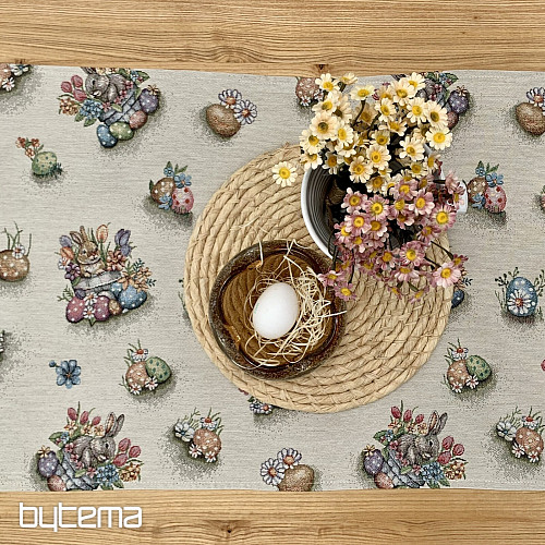 Tapestry tablecloth and scarf HARE IN A FLOWER POT