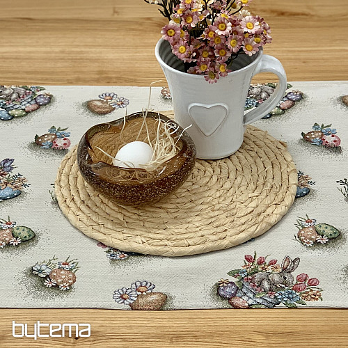 Tapestry tablecloth and scarf HARE IN A FLOWER POT