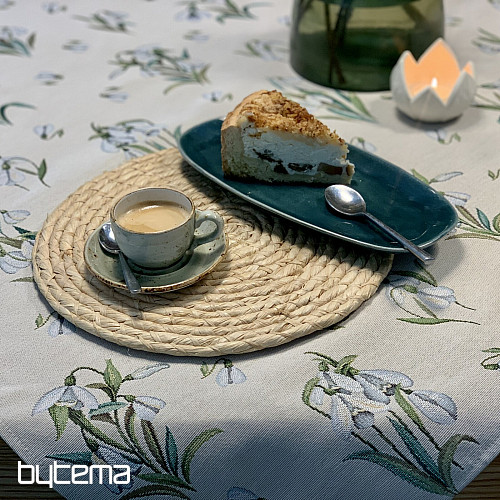 Tapestry tablecloth and scarf SNOWDROPS