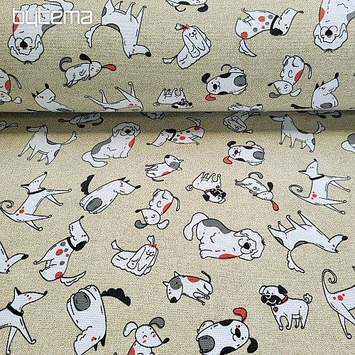 Decorative fabric DOGS SMILE