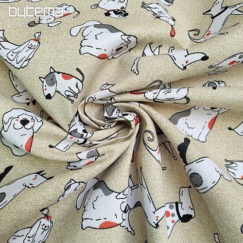 Decorative fabric DOGS SMILE