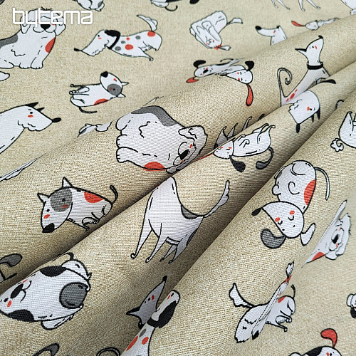 Decorative fabric DOGS SMILE