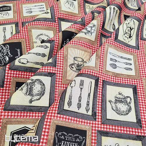 Decorative fabric KITCHEN RED